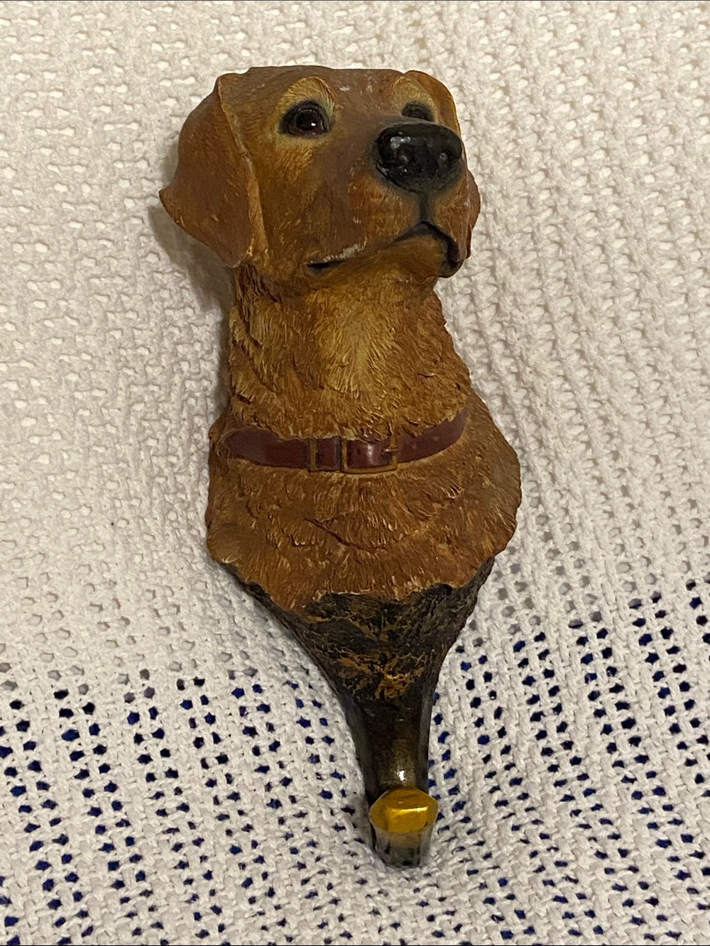 Wild Wings Golden Retriever Dog Wall Hook hand-painted brown resin bust